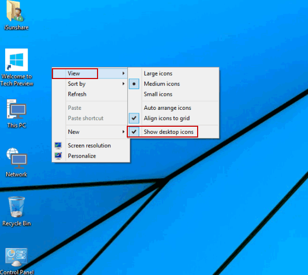 Add Remove Icons Windows 10